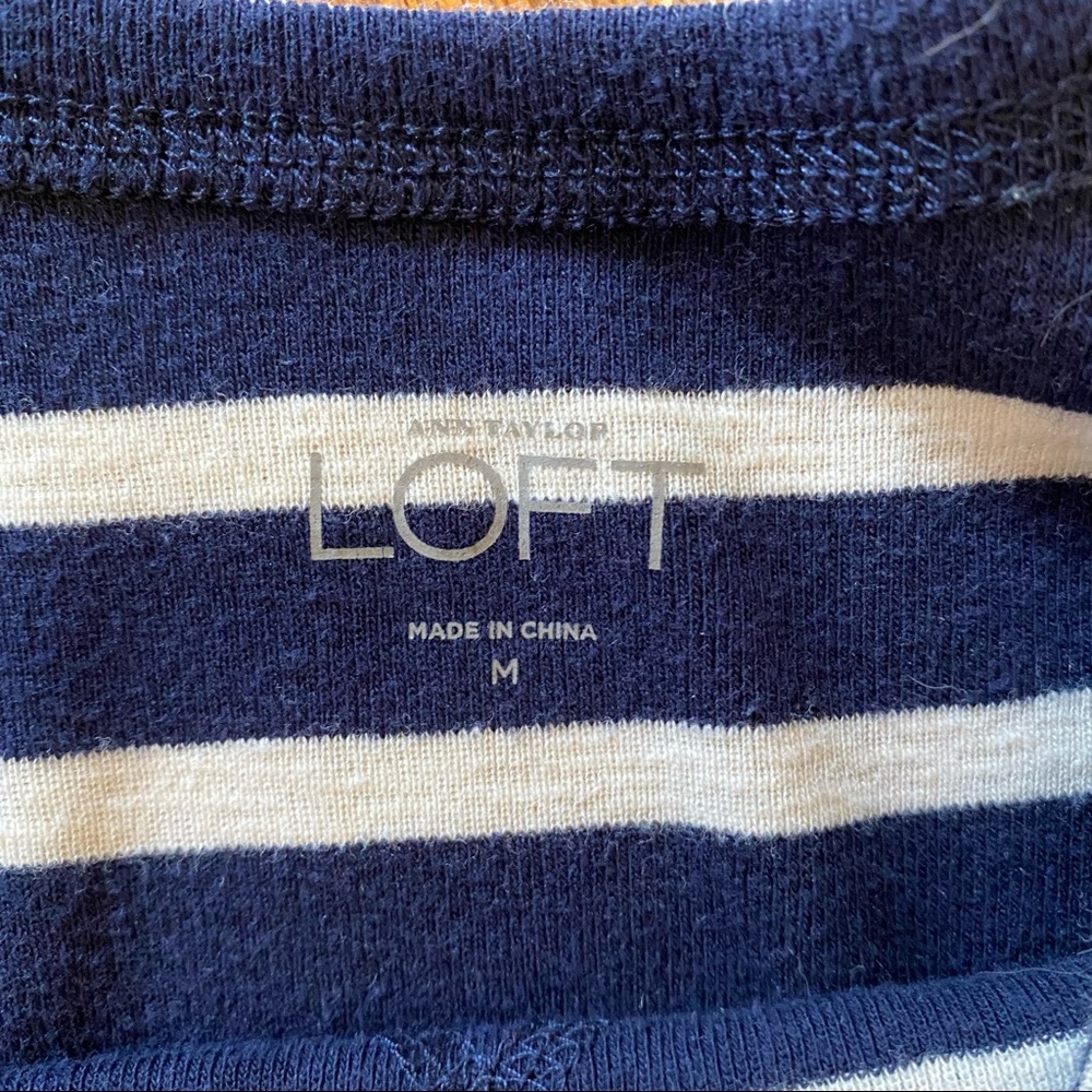 Navy & cream stripe Ann Taylor LOFT maxi dress, size M - Picture 5 of 6